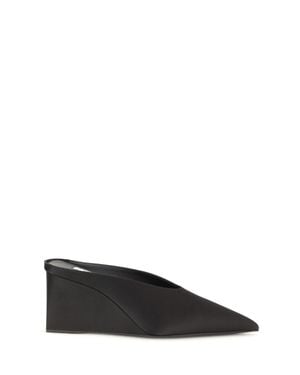 Alaïa Alaã¯A Satin Wedge Mules - Black