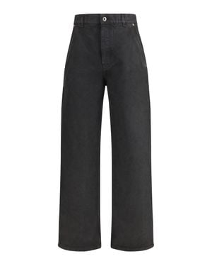 Loewe Baggy Jeans With A Decorative Single Belt Detail - Black