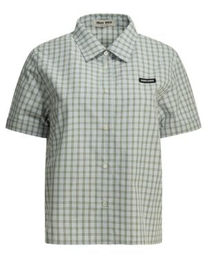 Miu Miu Casual Check Shirt - Green