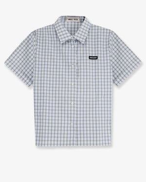 Miu Miu Madras Cotton Shirt - Blue
