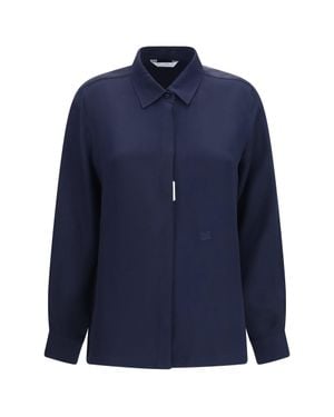 Max Mara Geranio Crepe De Chine Shirt - Blue