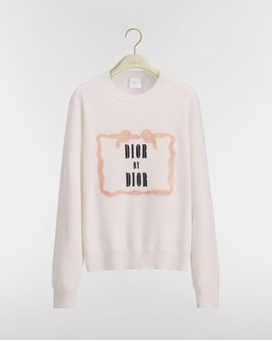 Dior Book Cover Crewneck Knitwear - White