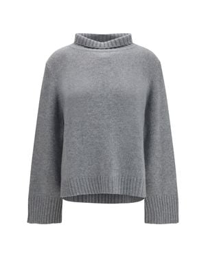 Allude Cashmere Turtleneck Sweater - Gray