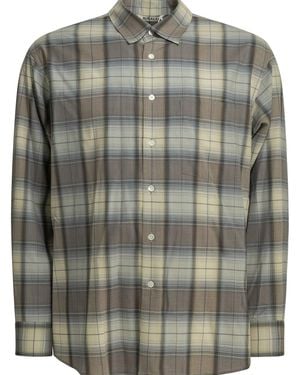 AURALEE Casual Wool Shirt Check - Grey
