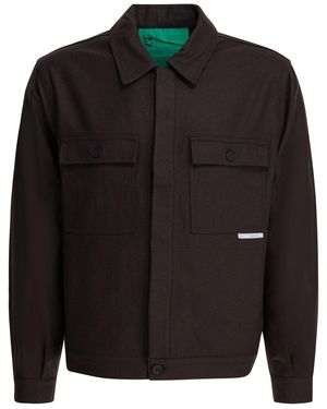 GR10K Wool Blend Overshirt Jacket Jackets And Coats - Black