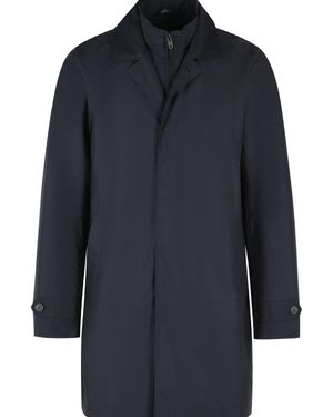 Fay 'Morning' Technical Poplin Coat - Blue