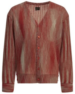 Needles Mohair Nylon Wool Striped Cardigan - Brown