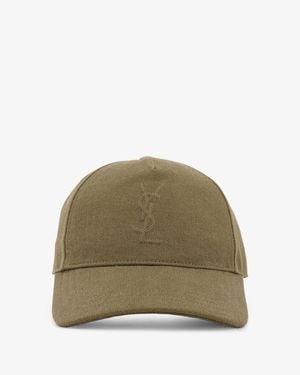 Saint Laurent Cassandre Logo Denim Hat - Green