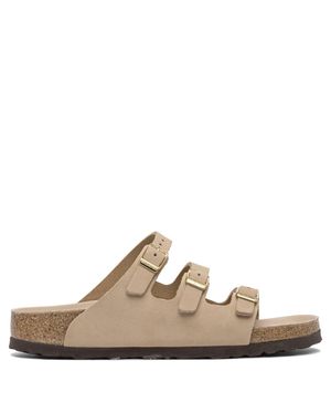 Birkenstock 'Florida' Sandals With Buckle With Logo Lettering - White