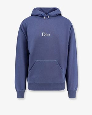 Dior Dior Cotton Sweatshirt With Embroidered Lettering Logo - Blue