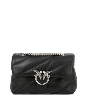 Pinko Lamb Leather Crossbody Bag - Black