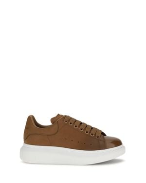 McQueen Oversized Leather Trainers - Brown