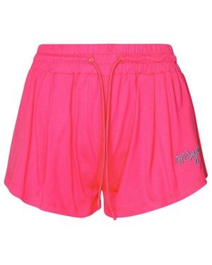 MSGM Fuchsia Cotton Shorts - Pink