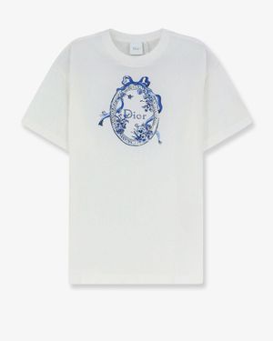 Dior Dior Dioriviera Cotton T-Shirt With Toile De Jouy Floral Garden Print - White