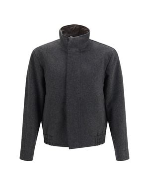 Lardini Wool Bomber Jacket - Blue