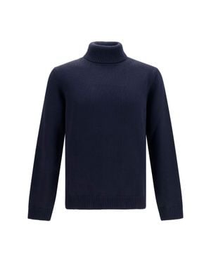 Roberto Collina Turtleneck Wool Jumper - Blue
