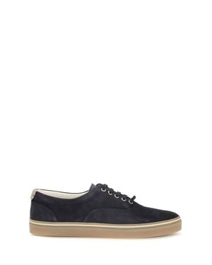 Brunello Cucinelli Suede Sneakers Night Sky+Alpaca - Blue