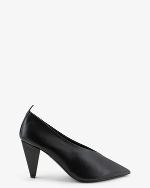Loewe Origami Cubic Leather Court Shoes - Black