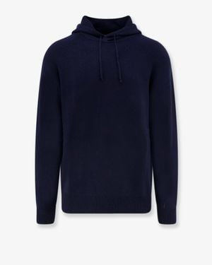 Soft Goat Hooded Cashmere Jumper - Blue