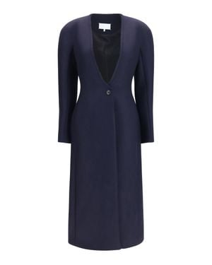 Margiela Long Virgin Wool Coat - Blue
