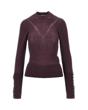 Rabanne Silk And Merino Wool-Blend Sweater - Purple