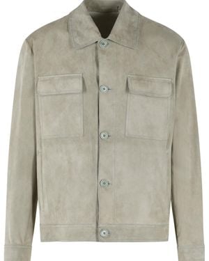 Salvatore Santoro Smoke Suede Jacket - Green