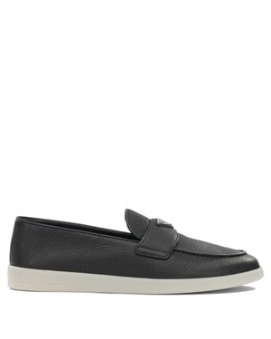 Prada Leather Loafers - Grey
