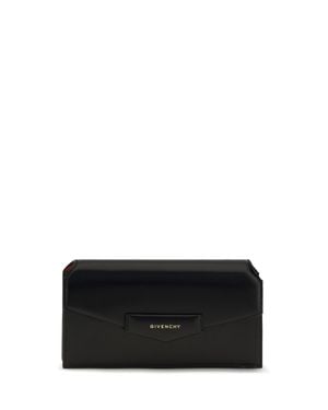 Givenchy Antigona Box Leather Pouch With Chain - Black