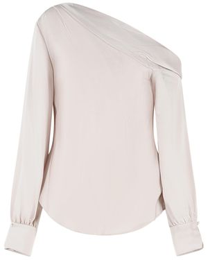 Jonathan Simkhai 'Alice' One-Shoulder Top Ivory Acetate Blend - Pink