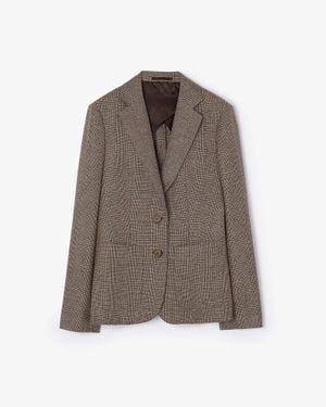 Burberry Single Breasted Blazer Jacket - Brown