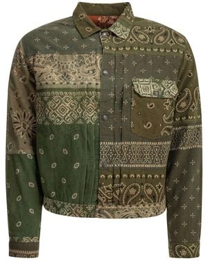 Kapital Flannel Reversible Bandana Overshirt - Green