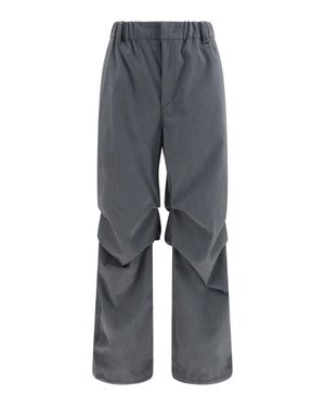 Laminar Ruched Corduroy Trousers - Grey