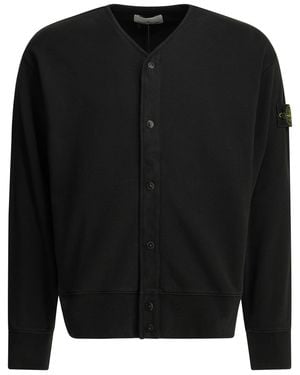 Stone Island Cotton Cardigan - Black