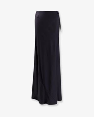 Semicouture Elvira Satin Long Skirt - Blue