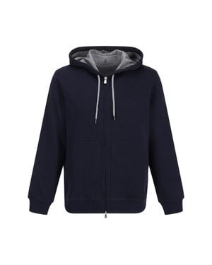 Brunello Cucinelli Monochrome Hoodie Cobalto - Blue