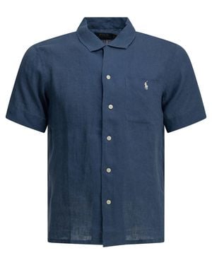 Polo Ralph Lauren Classic-Fit Casual Shirt With Logo - Blue