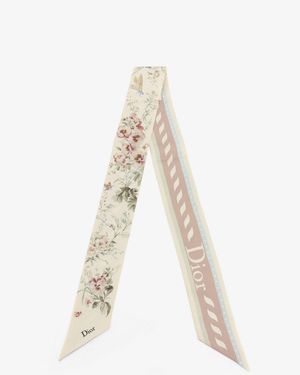 Dior Dior Silk Bandeau With Toile De Jouy Floral Garden Print - White