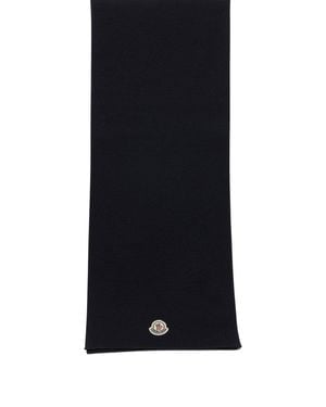 Moncler Classic Scarf With Logo - Black