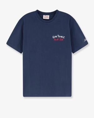 MC2 Saint Barth Cotton T-Shirt With Embroidered Logo - Blue