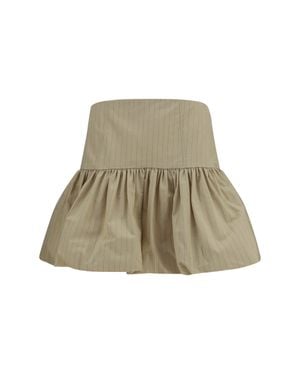 Ganni Ruffled Mini Skirt Summer Sand - Natural