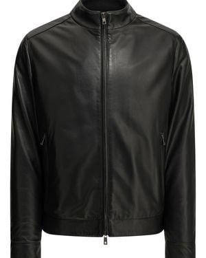 Altum Padded Leather Jacket - Black