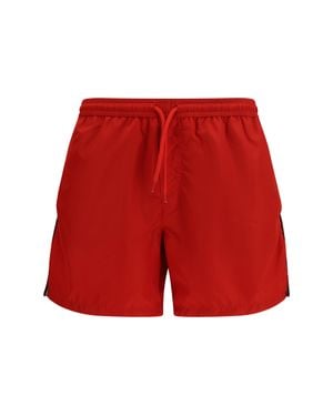 Gcds Logo-Detail Swim Shorts Tomato - Red
