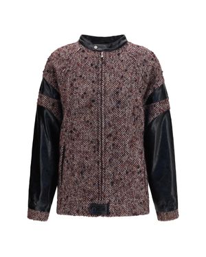 Kristina Ti Virgin Wool Blend Jacket Bordeaux - Brown