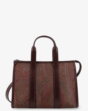 Etro Arnica S Paisley Fabric Handbag - Brown