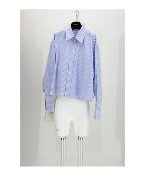 Celine Cropped Shirt - Blue