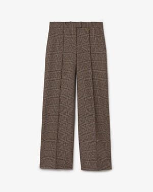 Burberry Mixed Linen Tailored Trousers - Brown