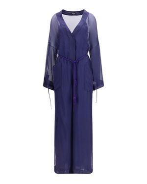 Giorgio Armani Viscose And Silk Gauze Jumpsuit - Blue