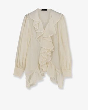 ACTUALEE Shirt With Ruffles - White