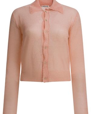 AURALEE Mohair Wool Cardigan Knitwear - Pink