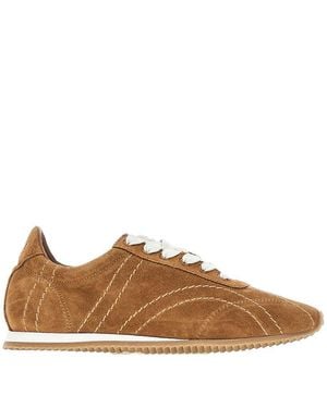 TOTEME Suede Leather Sneakers - Brown